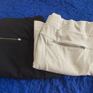 Both size M Women’s Light Gray Striped Drawstring Skirt